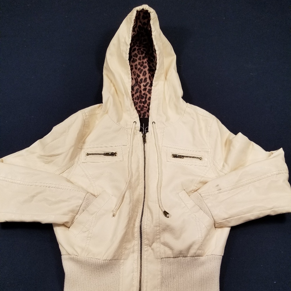 Cream pleather jacket